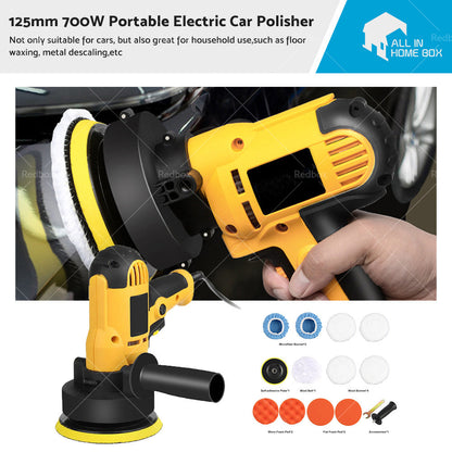 700W Electric Car Polisher 125mm Portable Polishing Machine Waxer Sander Buffer